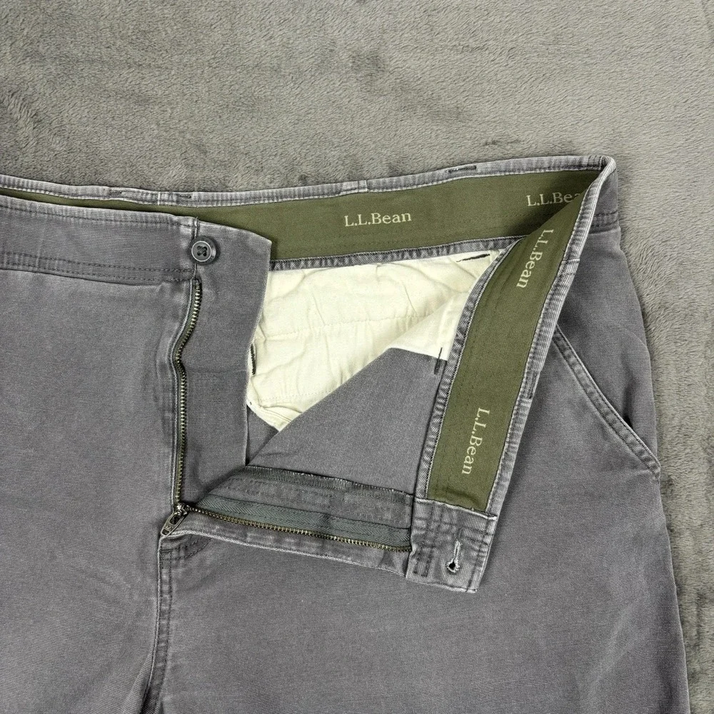 LL BEAN Cargo Shorts Mens 42W Natural Fit Hiking Gray Cotton‎ Outdoor Fishing